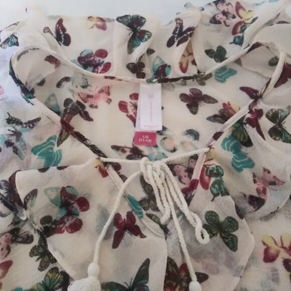 No Boundaries women's size L (11-13) multicolored butterfly print woven tank top - Picture 13 of 16